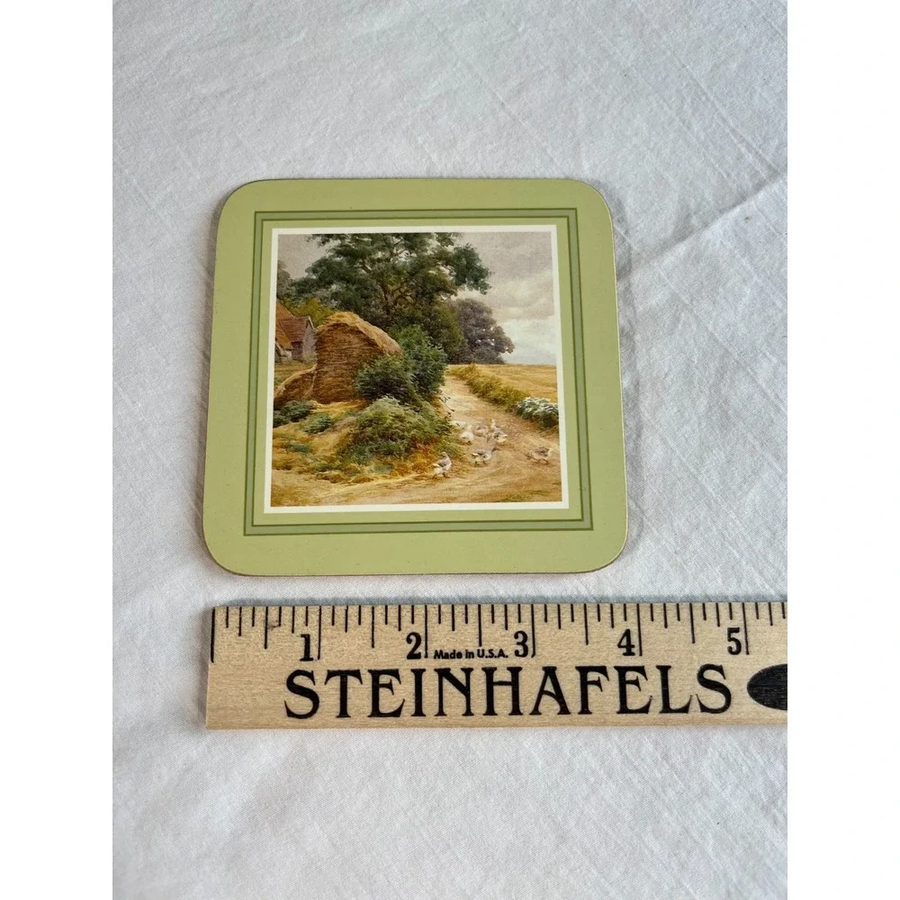 Vintage St Michael Table Mat Coaster Set Marks & Spencer English Countryside Art